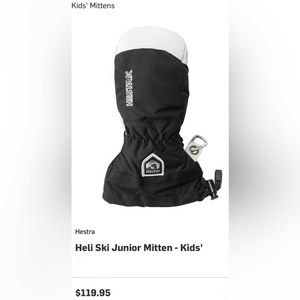 Used Hestra mitten in excellent condition -  Junior- Kids' size 5 $80